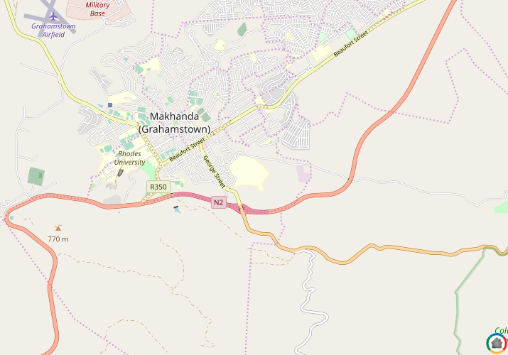 Map location of Grahamstown